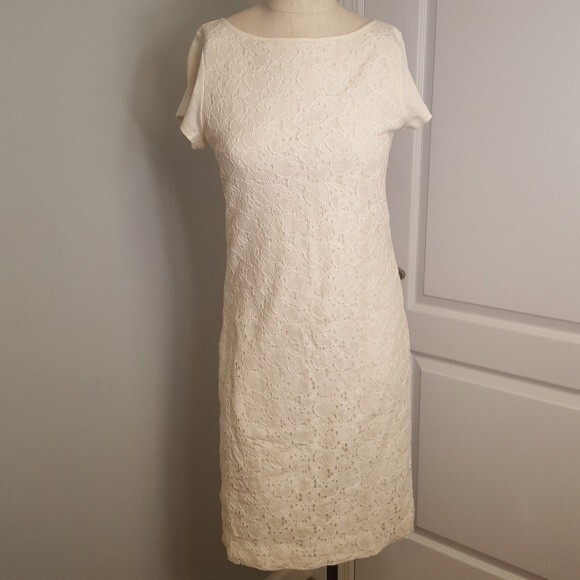 White Lace Stretch Dress Ralph Lauren NWT - Picture 3 of 10